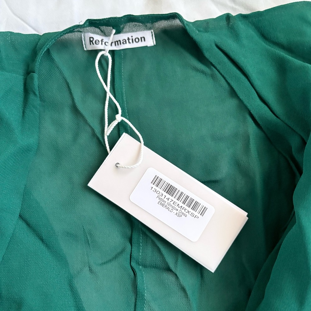 Reformation Winslow Emerald Green Wrap Maxi Dress - Picture 6 of 6